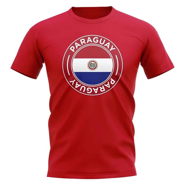Paraguay Paraguay Men's Personalised Football Badge T-Shirt in Red - 2