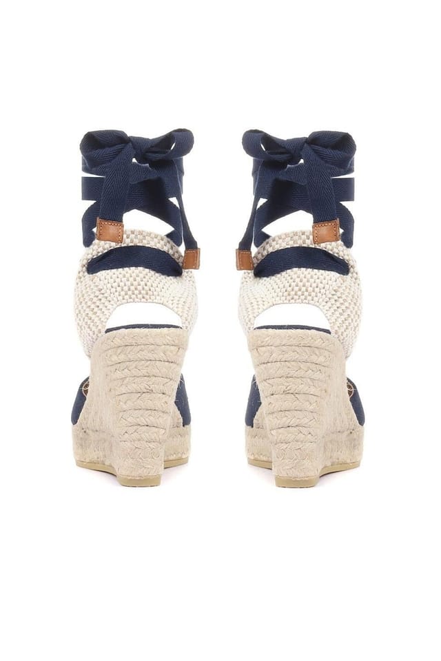 Jones Bootmaker Jones Bootmaker Women's Alyssa Wedge Espadrille Sandals in Navy - 3