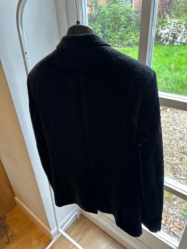 ASOS ASOS Velvet Smoking Jacket Blazer Black Embossed Size 38 Small / Medium