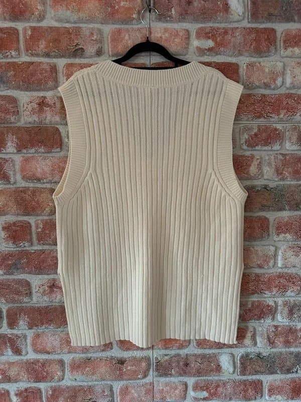 H&M Cream Knitted Retro Tank Top