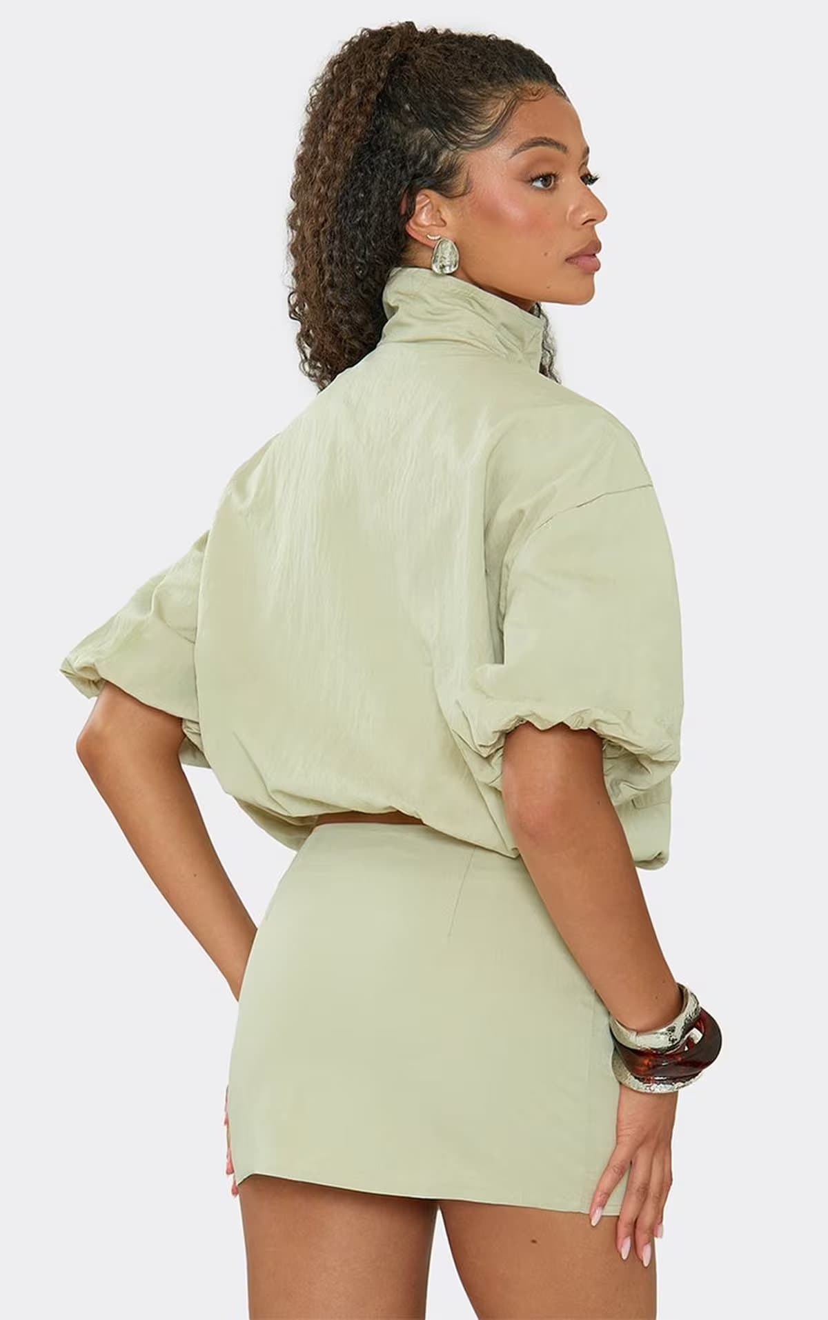 EGO Cargo Mini Skirt In Sage Green., Women's Size UK 6