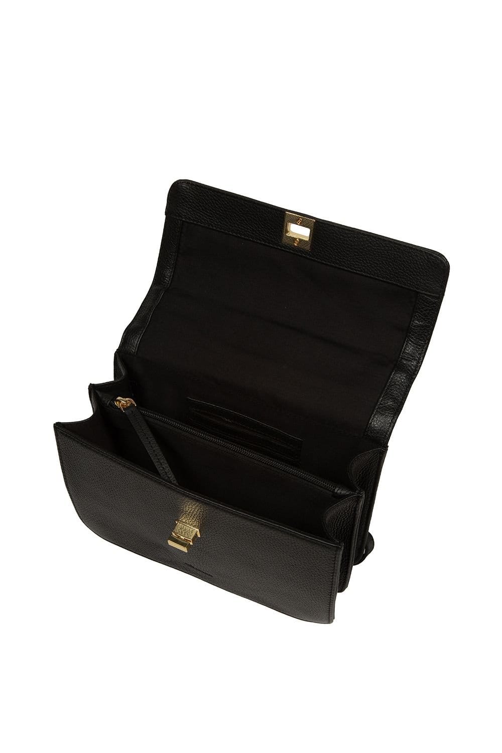 Pure Luxuries London Pure Luxuries London Women's 'Leonie' Leather Cross Body Bag in Black - 4