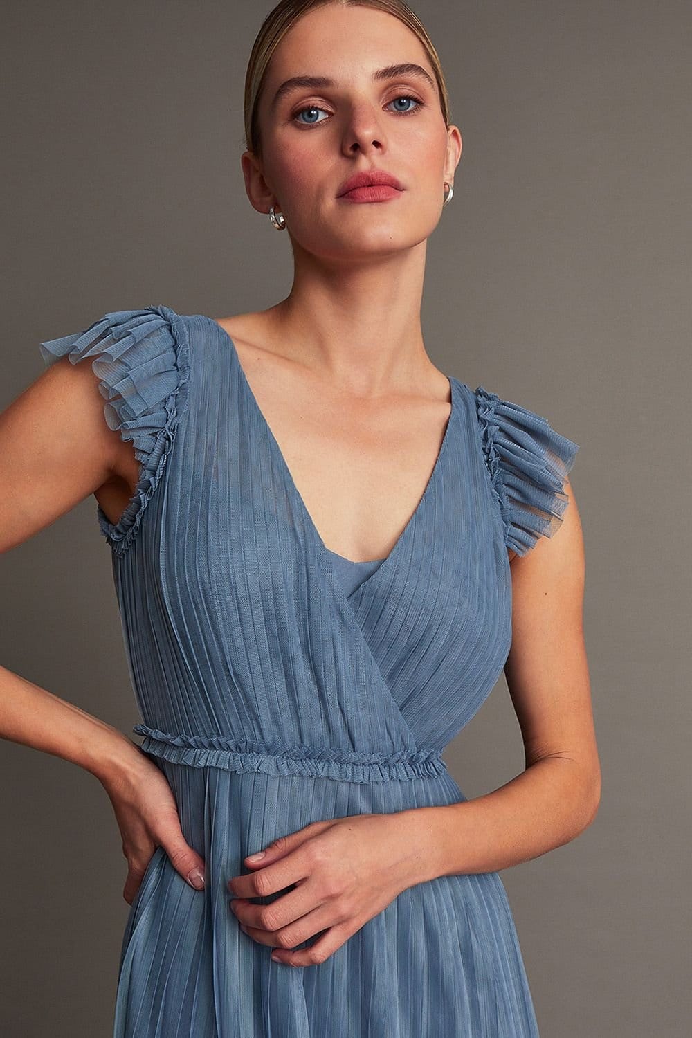 Monsoon Monsoon Women's Wendy Pleated Maxi Dress Blue - 4
