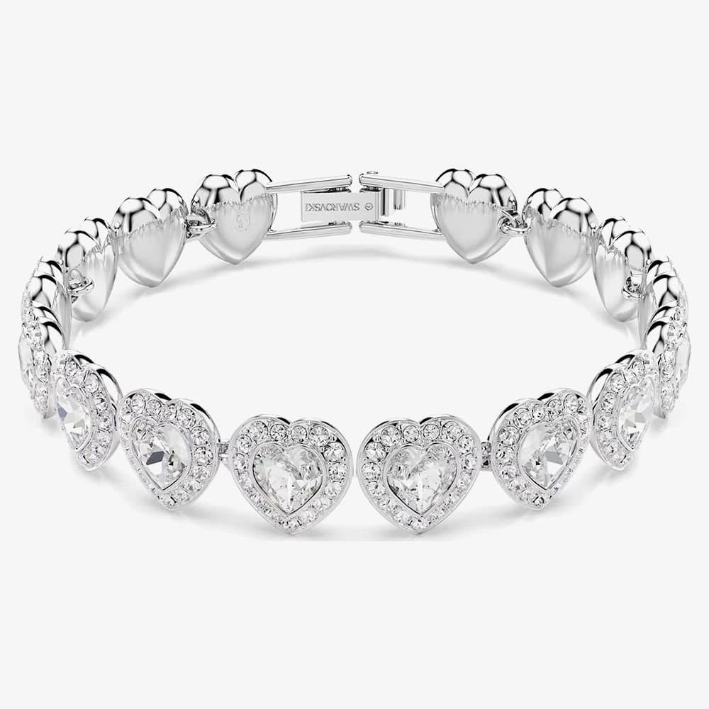 Swarovski Swarovski Women's Ariana Grande X Capsule White Crystal Heart Bracelet 5720860 in Silver