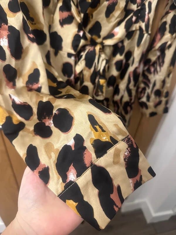 Leopard Never fully dressed satin dress