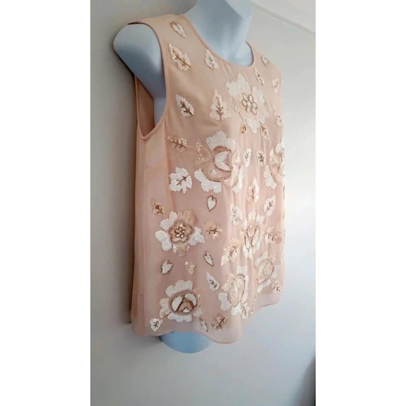 Needle & Thread Needle & Thread Organza sequin embellished sleeveless womens blouse UK size 10