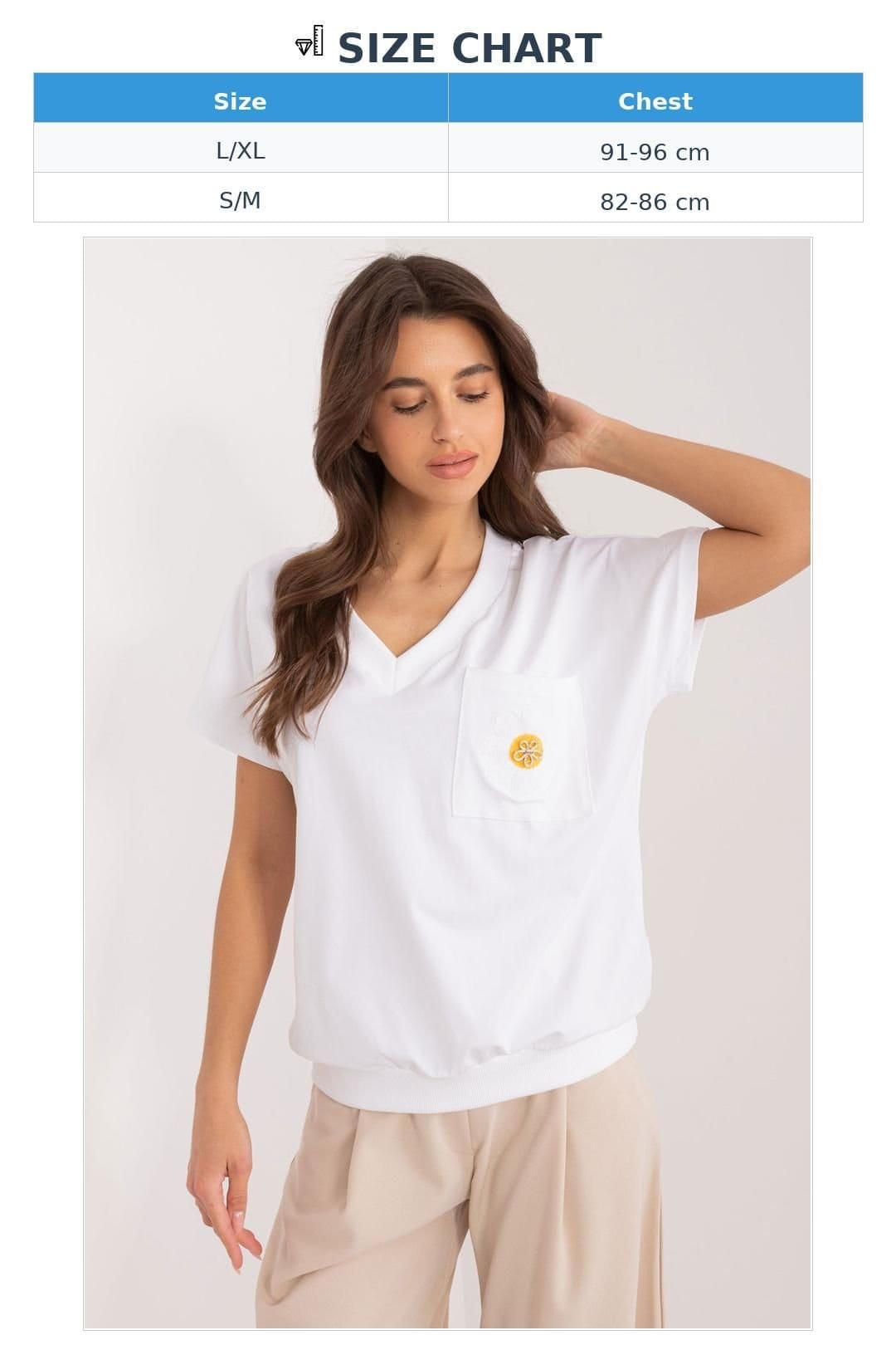 Love Lace Love Lace Women's Embroidered Flower Cotton Heart Neck Blouse in White - 4