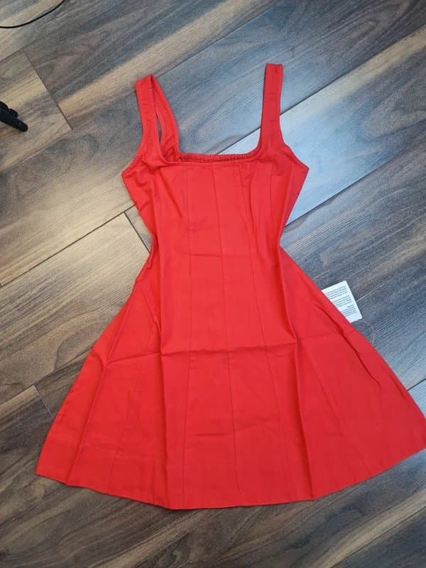 ASOS Asos red skaters cami summer dress square neck xs new