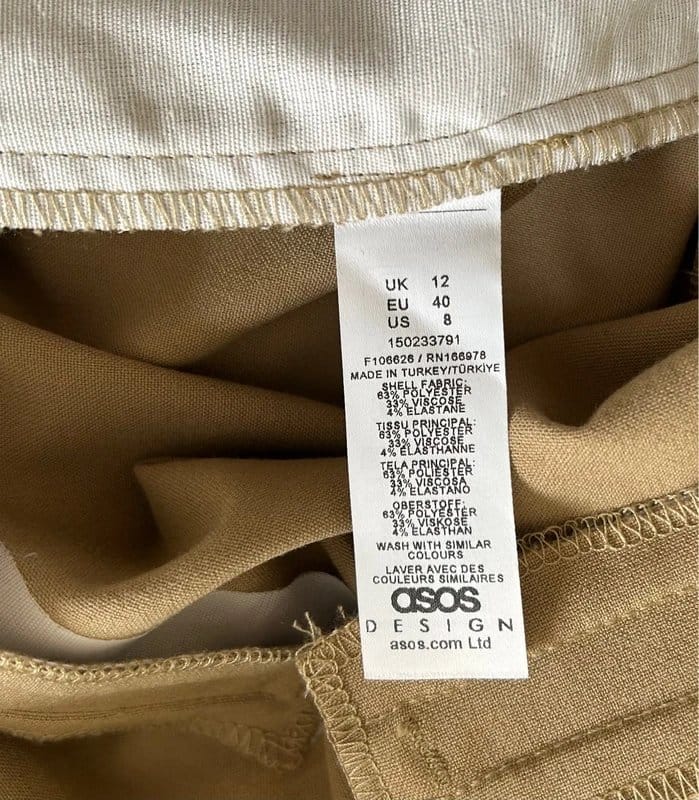 ASOS Design Tall Camel Smart Flare Trousers