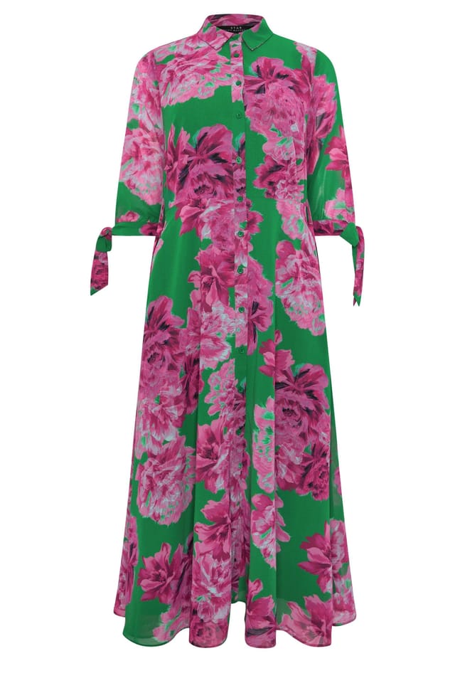 Star By Julien Macdonald Star by Julien Macdonald Women's Floral Maxi Shirt Dress in Dark Green - 2