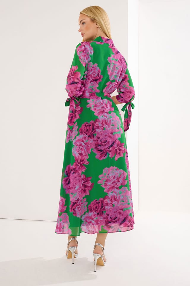 Star By Julien Macdonald Star by Julien Macdonald Women's Floral Maxi Shirt Dress in Dark Green - 3