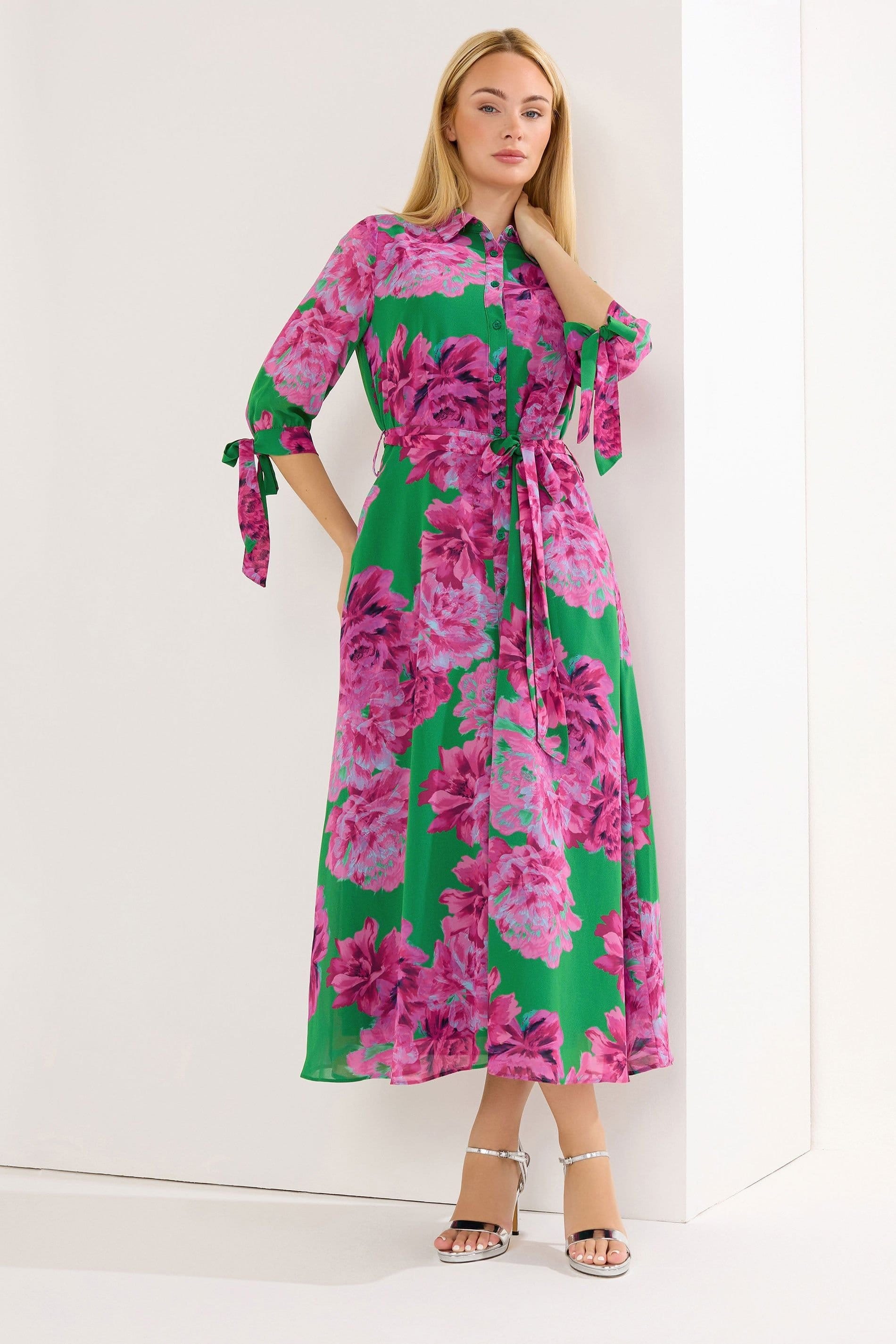 Star By Julien Macdonald Star by Julien Macdonald Women's Floral Maxi Shirt Dress in Dark Green - 4