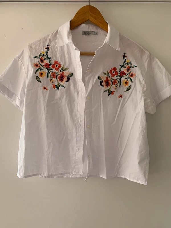 Bershka Bershka White Boxy Shirt/Blouse