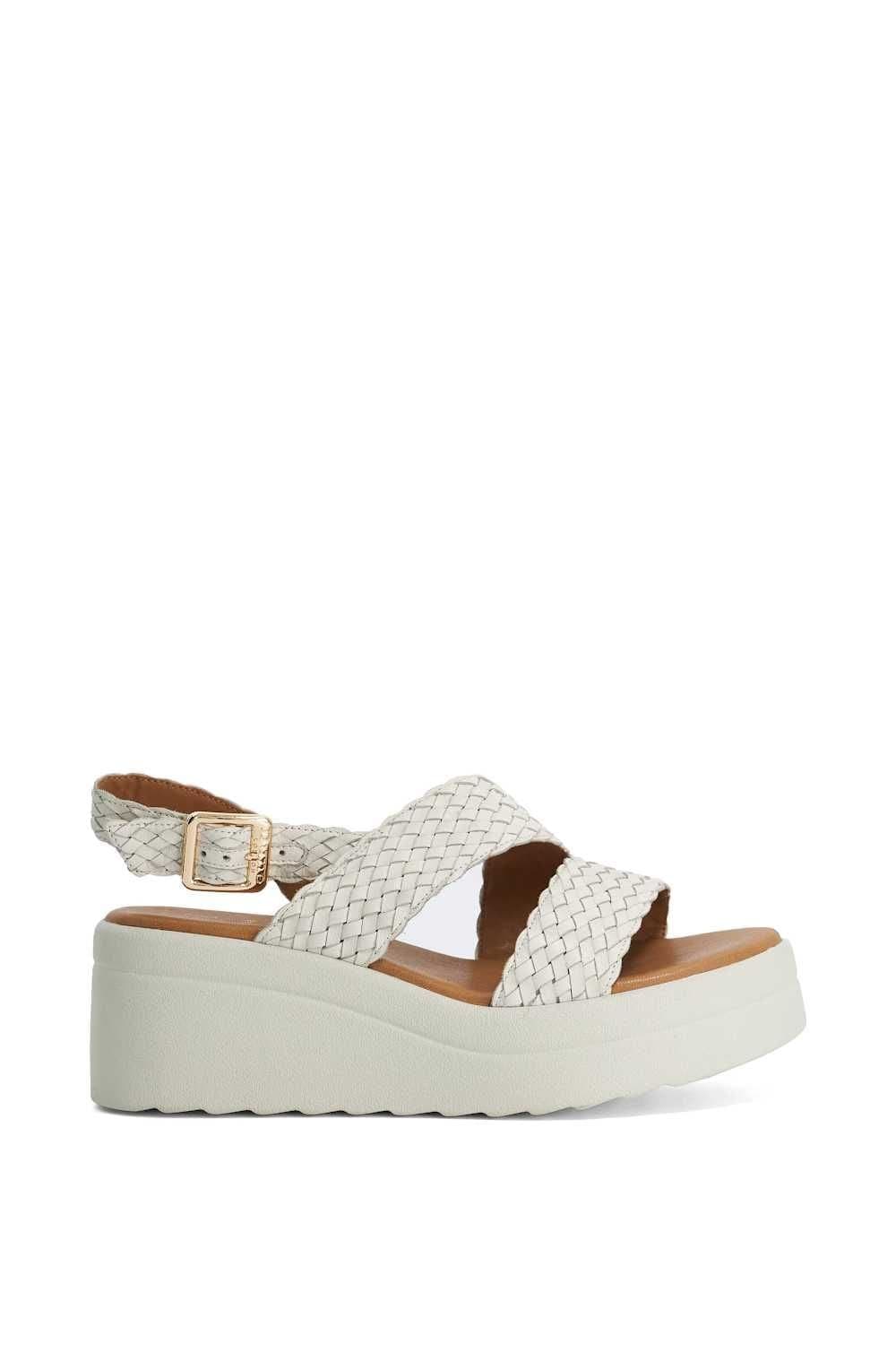 Dune London Dune London Women's Wide Fit 'Kerbie' Leather Wedges in White
