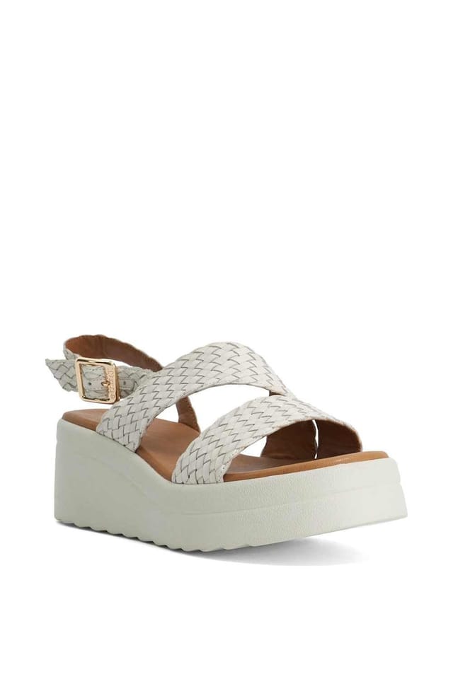 Dune London Dune London Women's Wide Fit 'Kerbie' Leather Wedges in White - 2