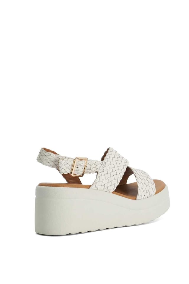 Dune London Dune London Women's Wide Fit 'Kerbie' Leather Wedges in White - 3