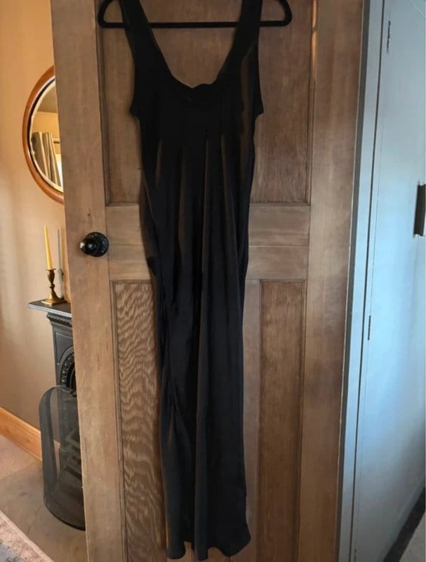 ASOS Black Satin Floor-Length Dress