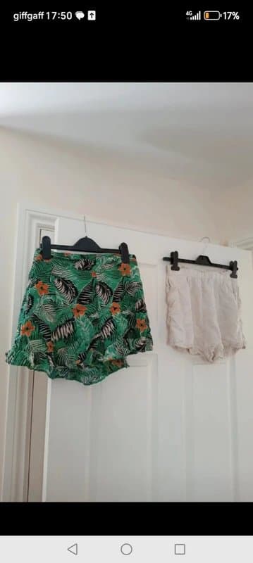 Vintage Dressing Ladies 6 shorts bundle linen cream green Floral