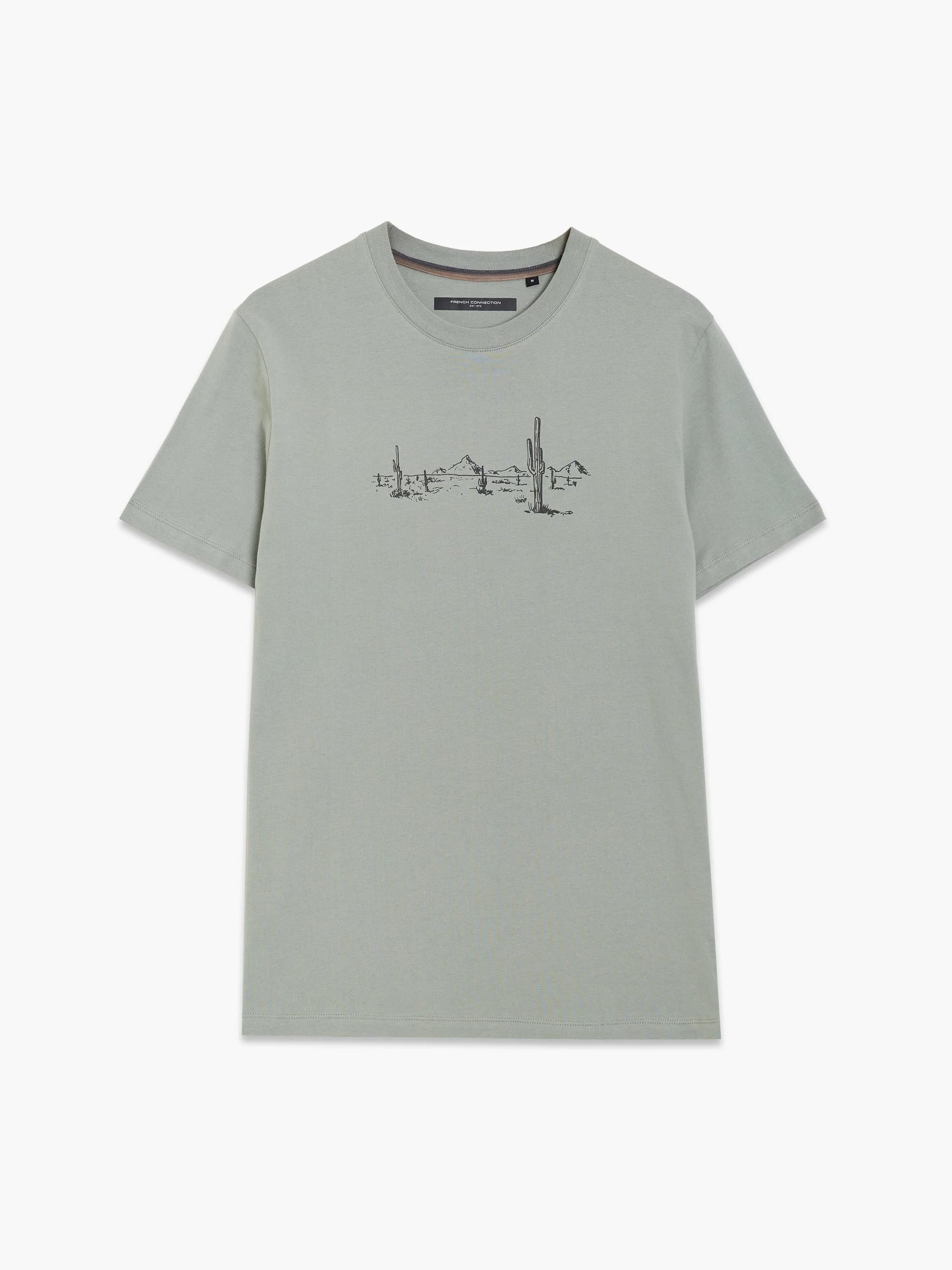 French Connection Short Sleeve Desert Tee Shadow Green
