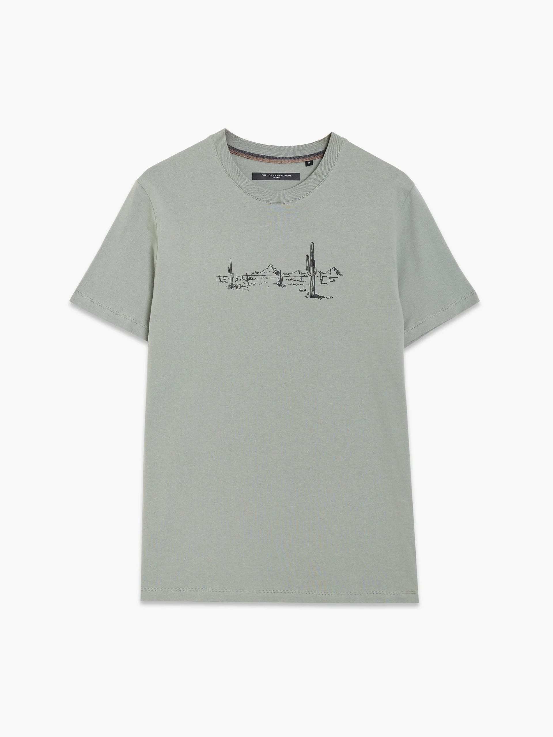 French Connection Shadow Green Organic Cotton Tee