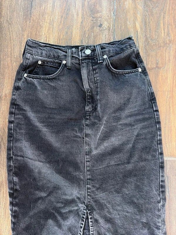 ASOS Denim maxi skirt black