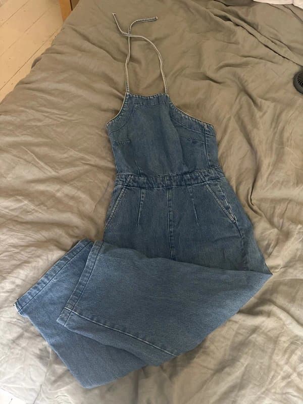 ASOS Halter neck denim jumpsuit