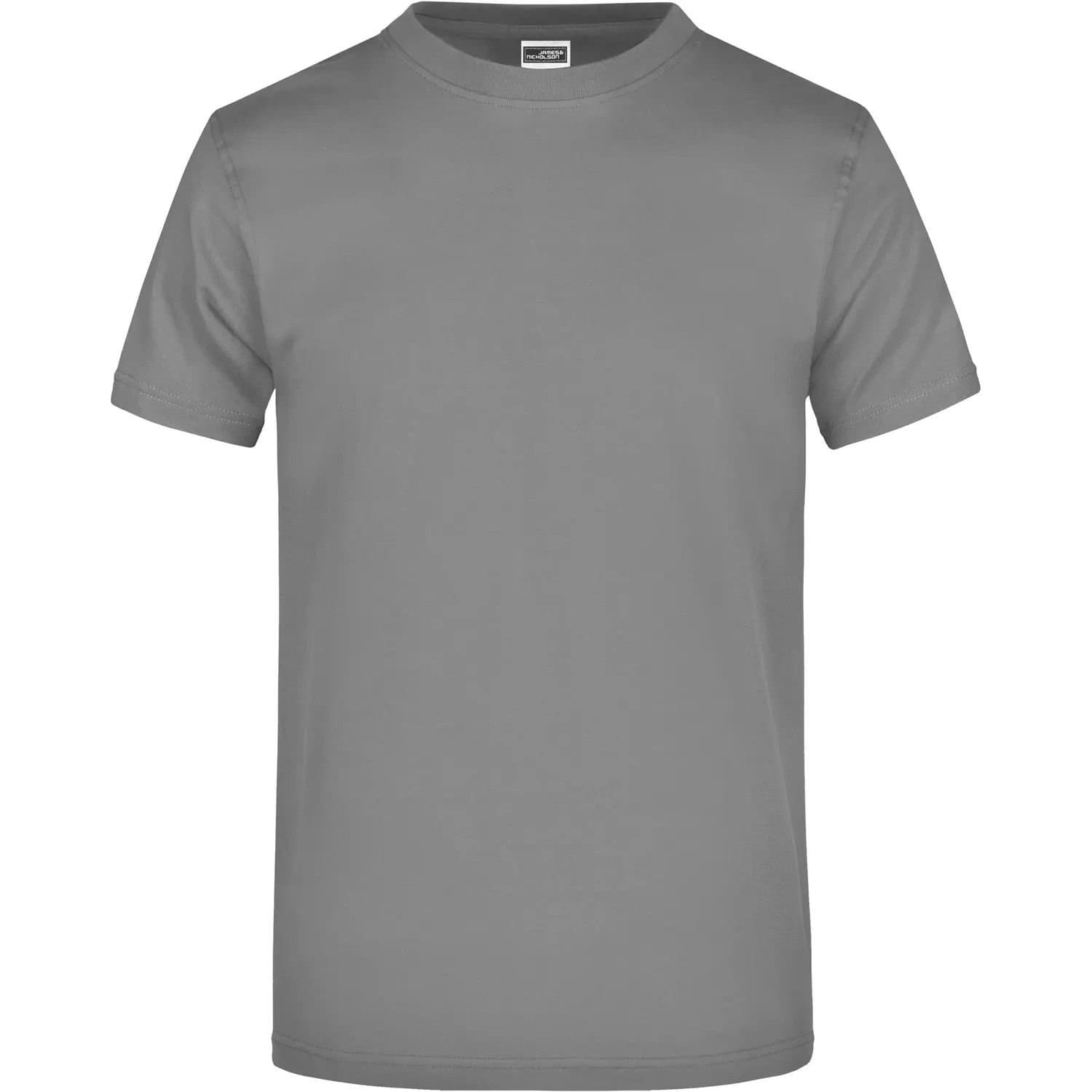 James and Nicholson James and Nicholson Men's Heavyweight Crew Neck T-Shirt in Dark Grey