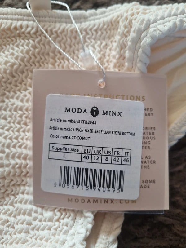 Moda Minx Coconut Knot-Front Brazilian Bikini Set Size L