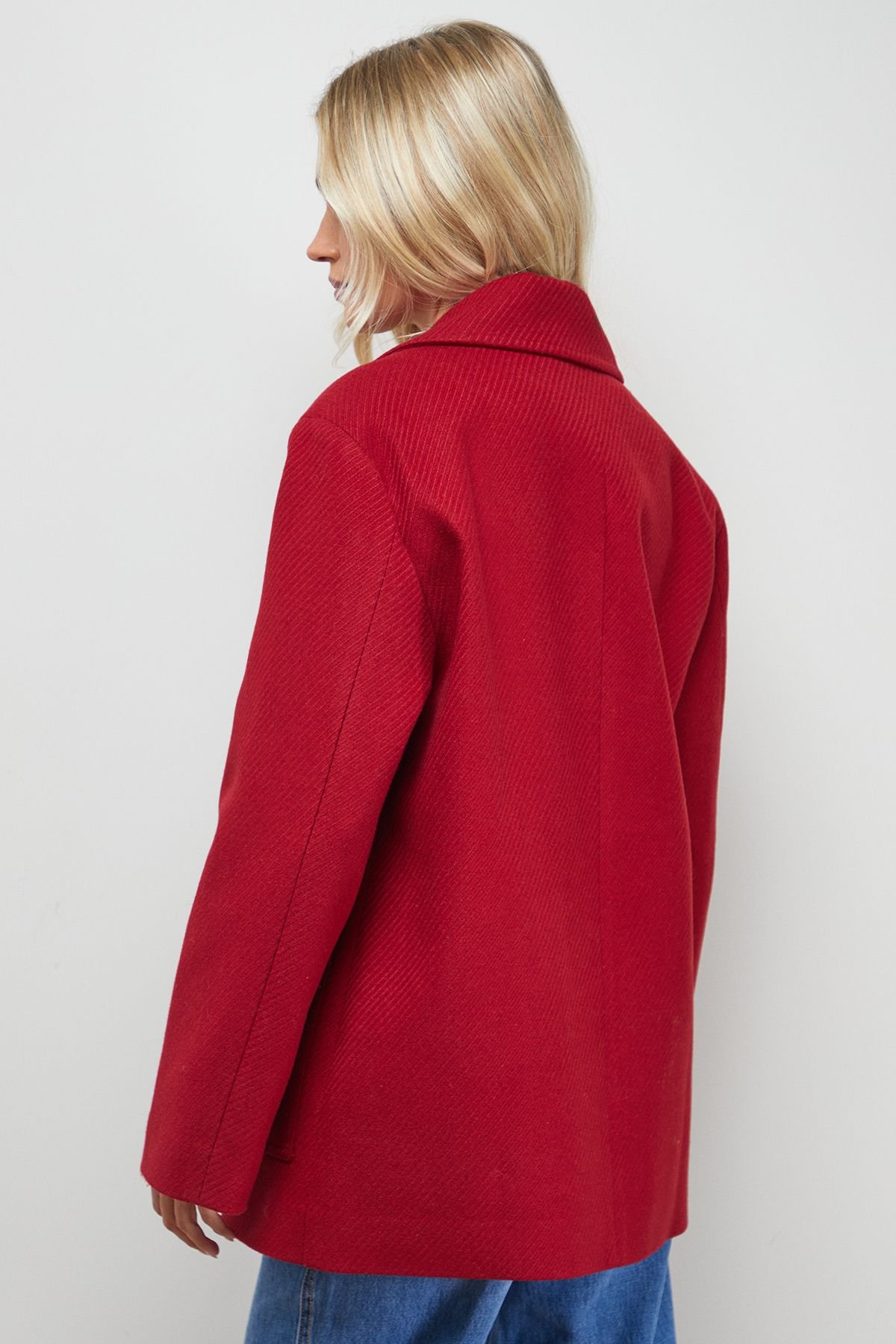 Oasis Oasis Women's Relaxed Peacoat in Red - 3