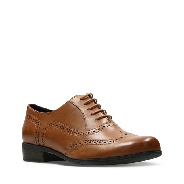 Clarks Clarks Women's Hamble Oak Dark Tan Leather Brogues, Lace Up in Brown - 2