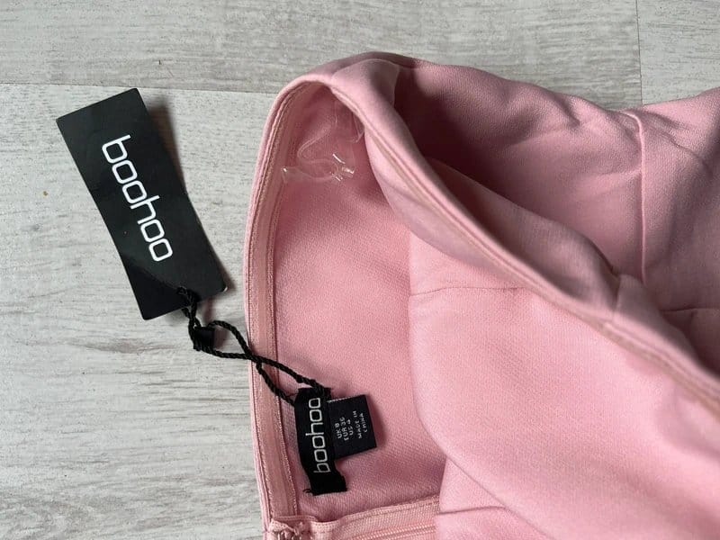 Boohoo Baby Pink Column Midi Dress with Faux Pocket Details