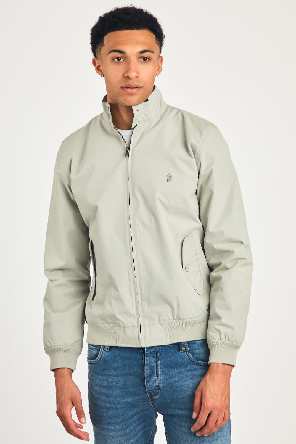 French Connection French Connection Men's Funnel Neck Harrington Jacket in Stone
