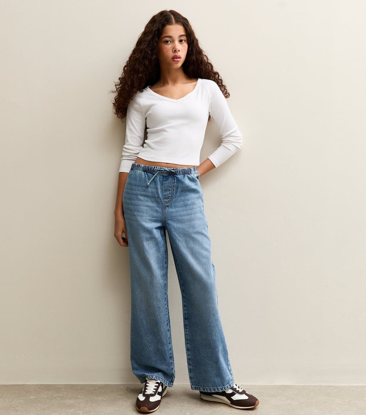 New Look Girls' Blue Drawstring Waist Jeans New Look