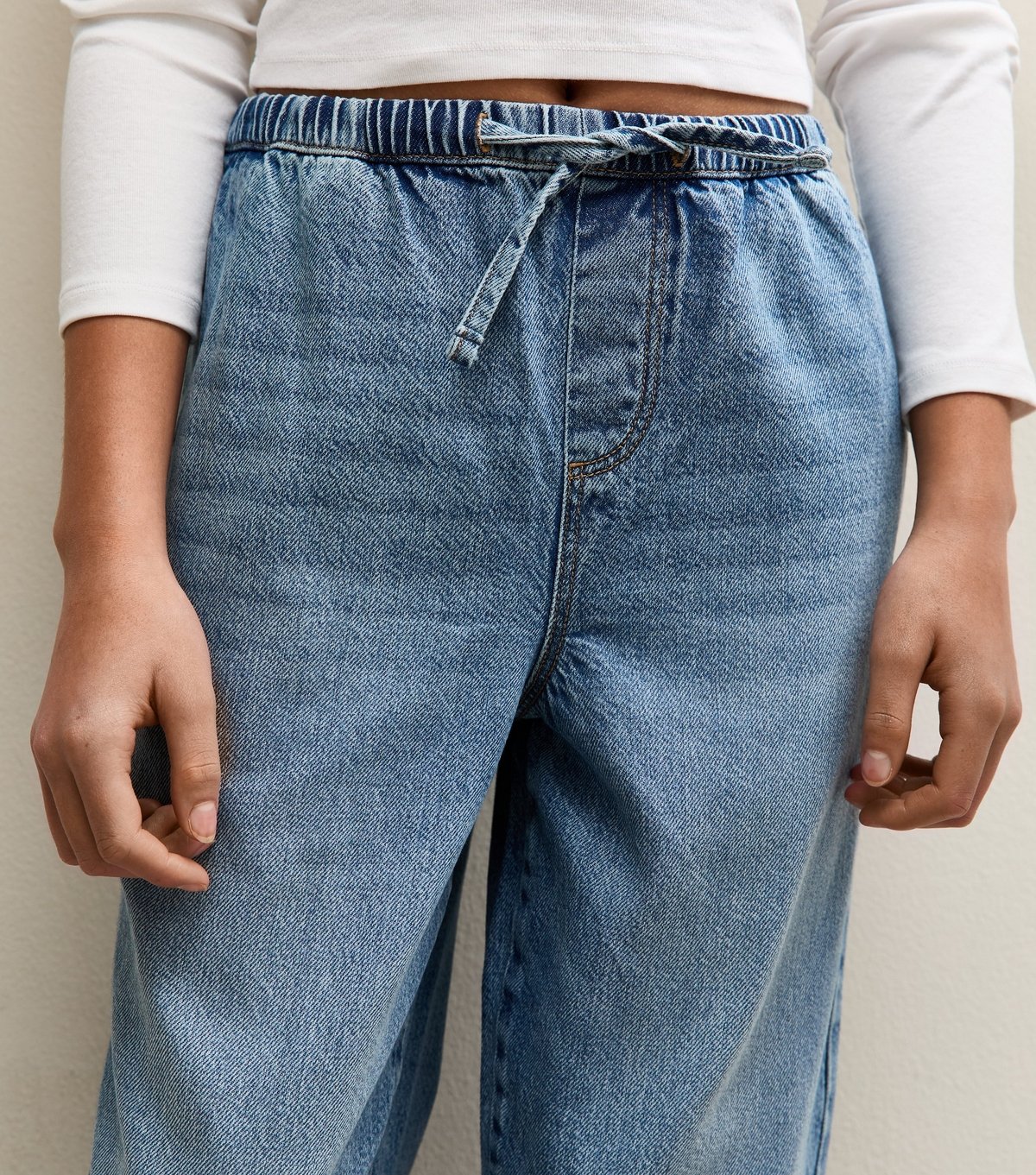 New Look Girls' Blue Drawstring Waist Jeans New Look - 4