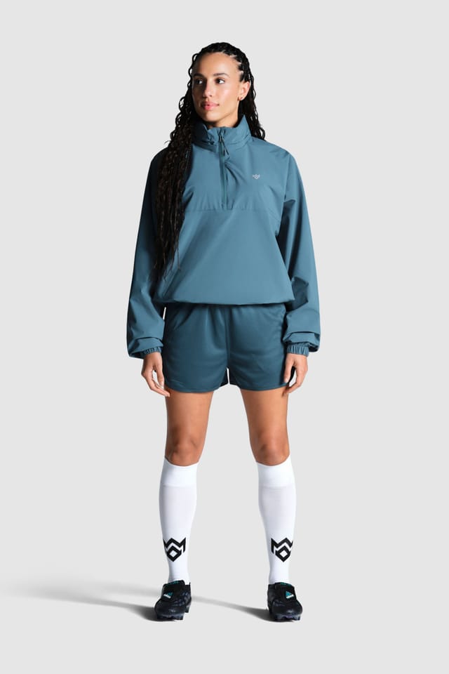 Miss Kick Miss Kick Women's Tifoso Windbreaker 1/4 Zip in Teal - 2
