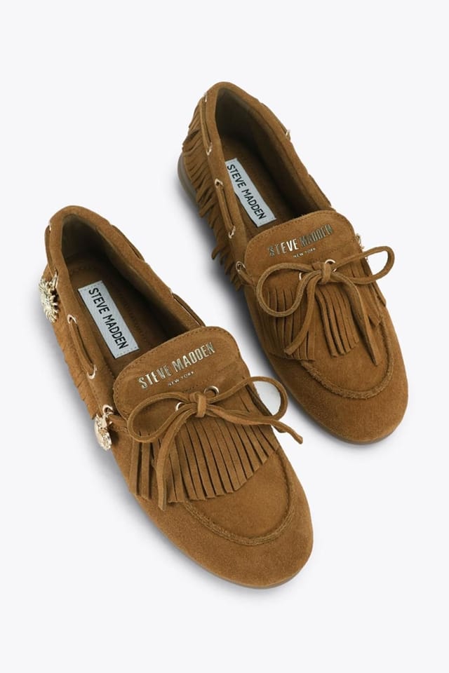 Steve Madden STEVE MADDEN Women's 'Rascals Tan Suede' Suede Flats - 2