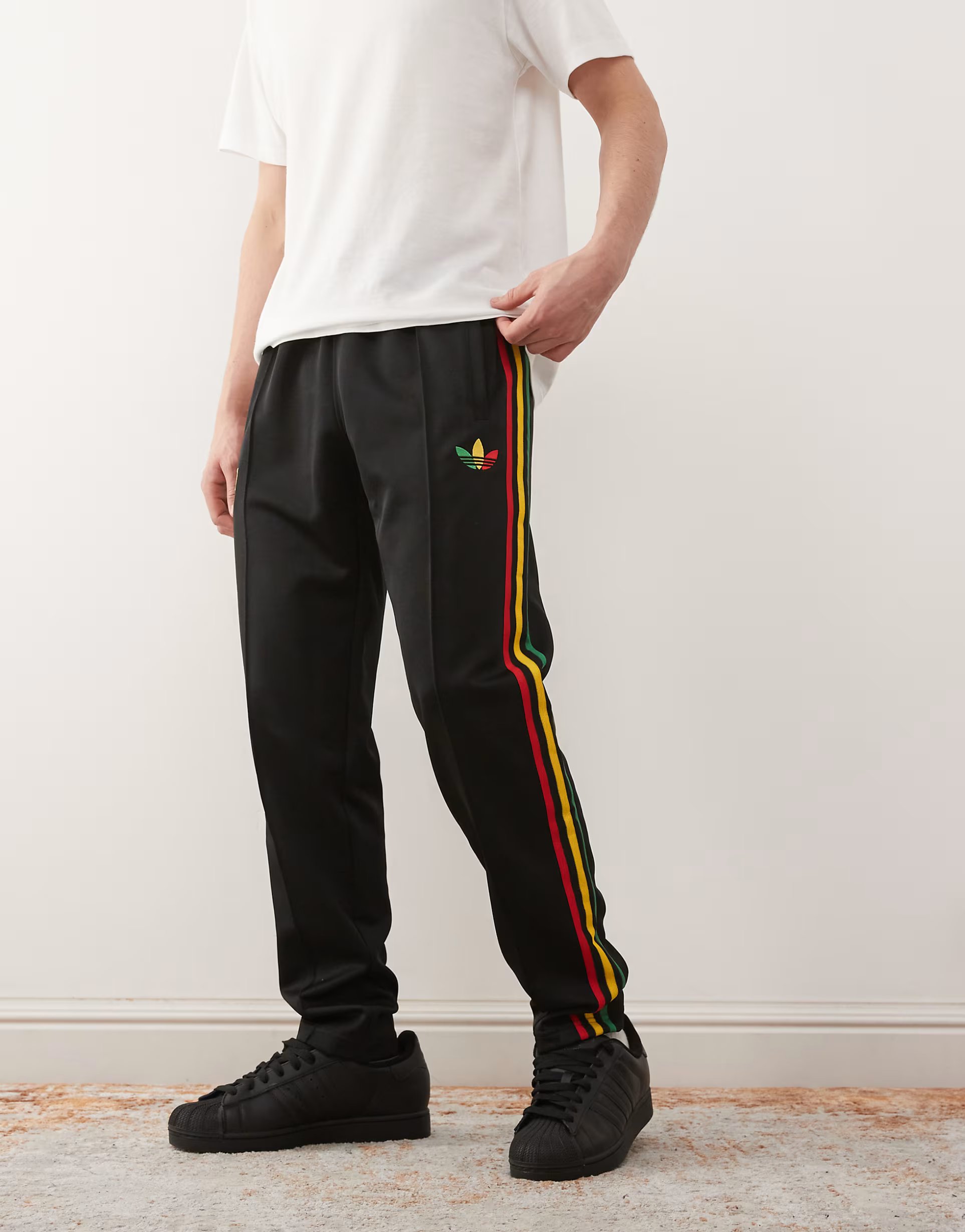 ASOS adidas Football Jamaica trackpants in black - 1