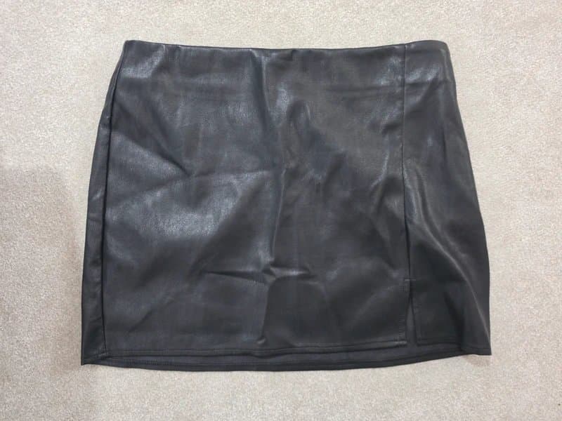 ASOS Design Asos Leather Look Mini Skirt, Size 14
