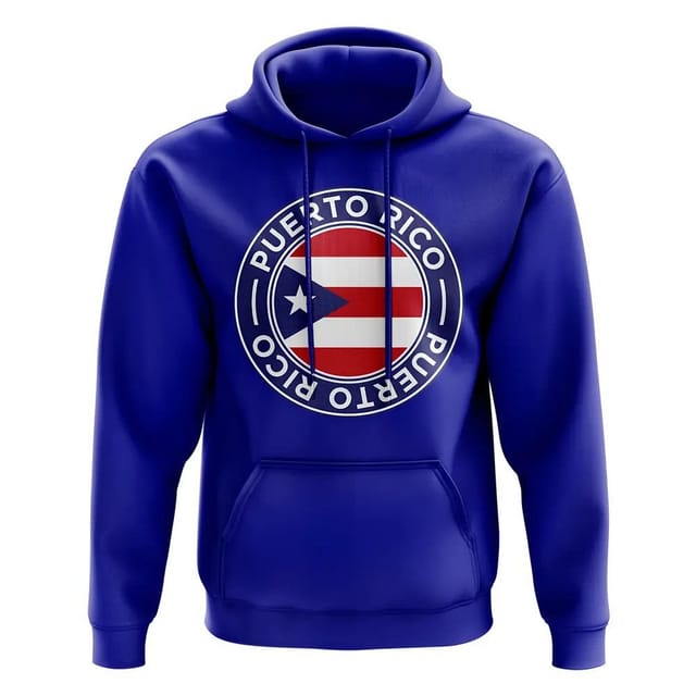 Puerto Rico Puerto Rico Men's Mens Football Badge Hoodie Royal in Blue - 2