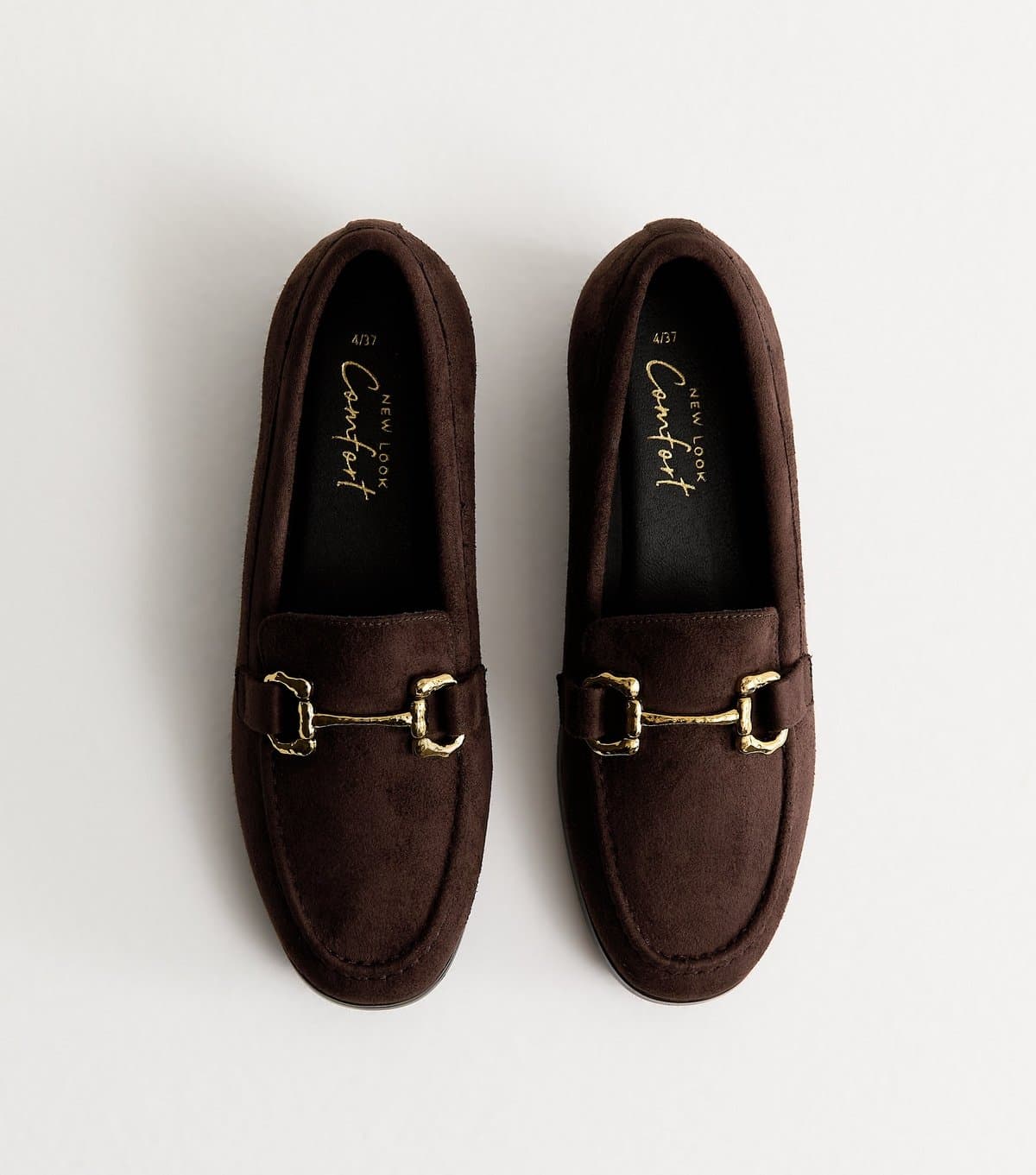 New Look Women's Brown Faux Suede Snaffle Buckle Loafer New Look