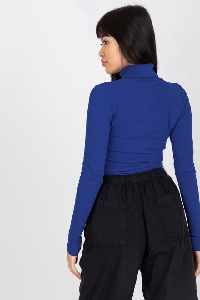 Love Lace Love Lace Women's Fitted Long Sleeve Turtleneck Top Style 174726 in Blue - 3