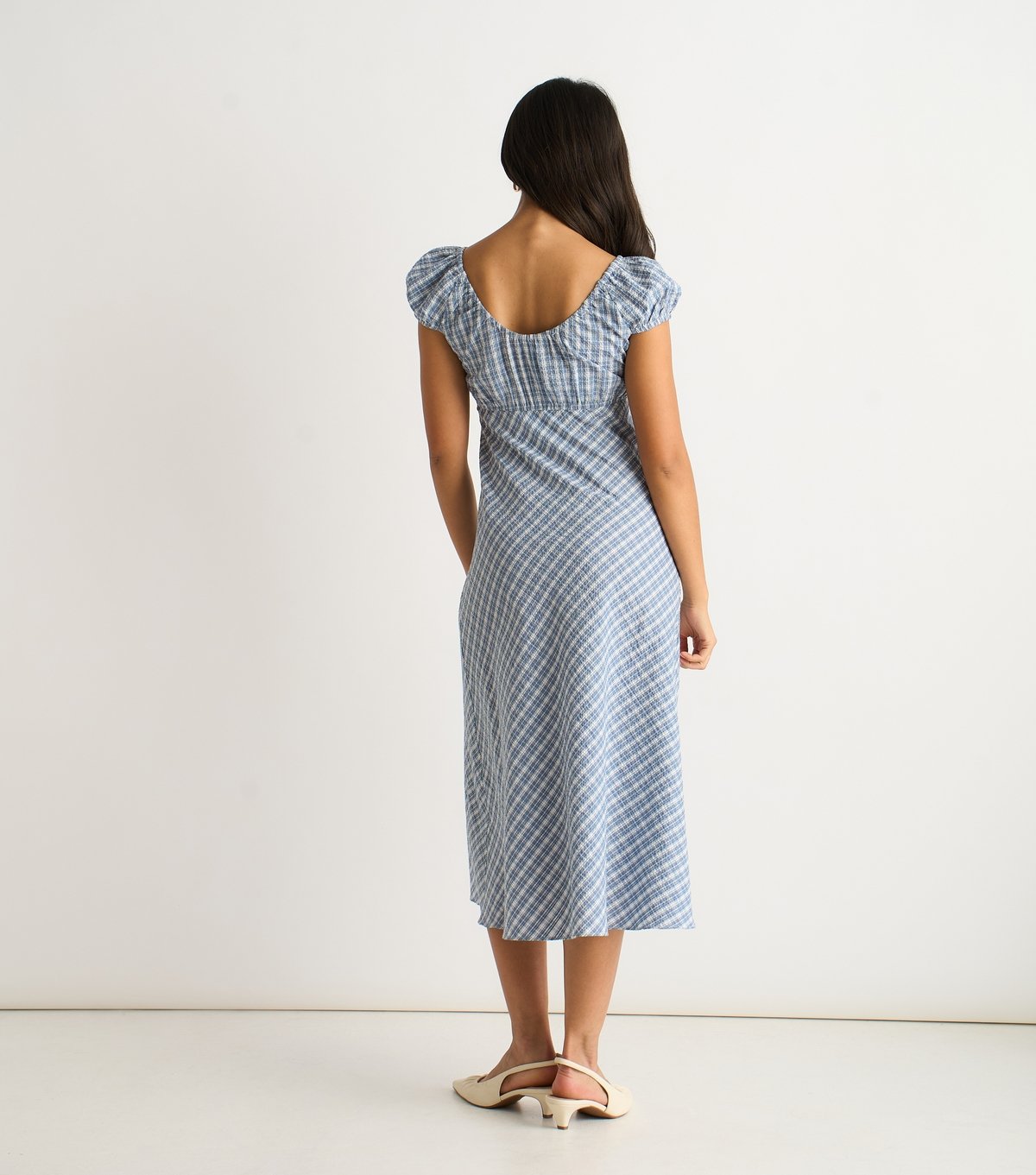 Gini London Women's V-Neck Gingham Print Midi Dress Gini London New Look - 4