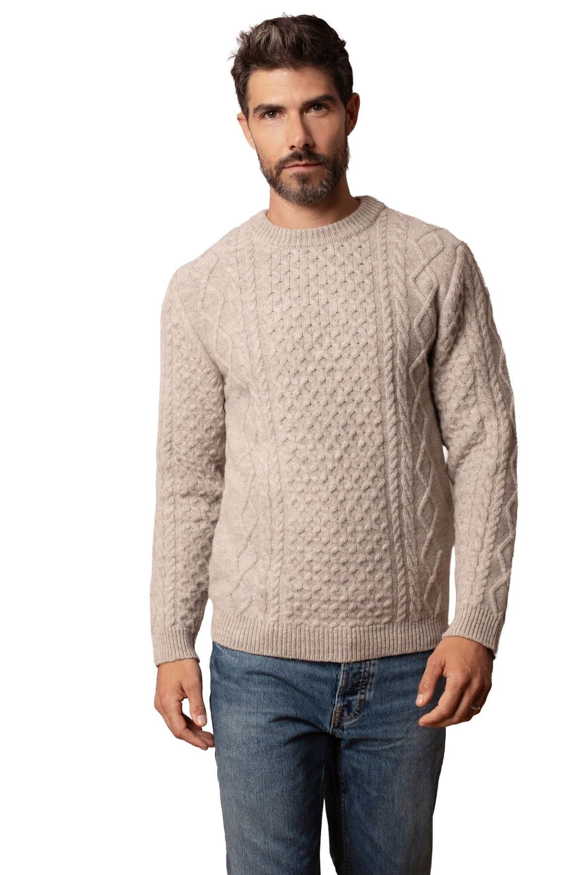 Celtic & Co Celtic & Co Men's Cable Sweater in Fawn
