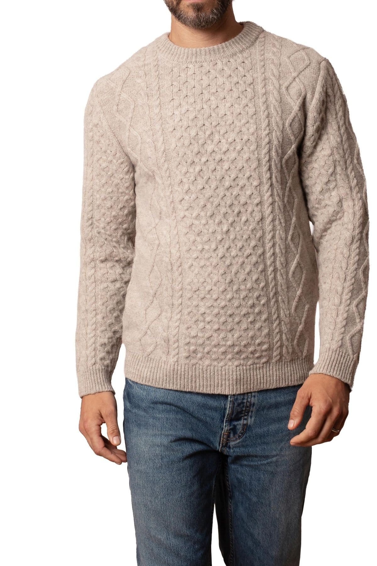 Celtic & Co Celtic & Co Men's Cable Sweater in Fawn - 4