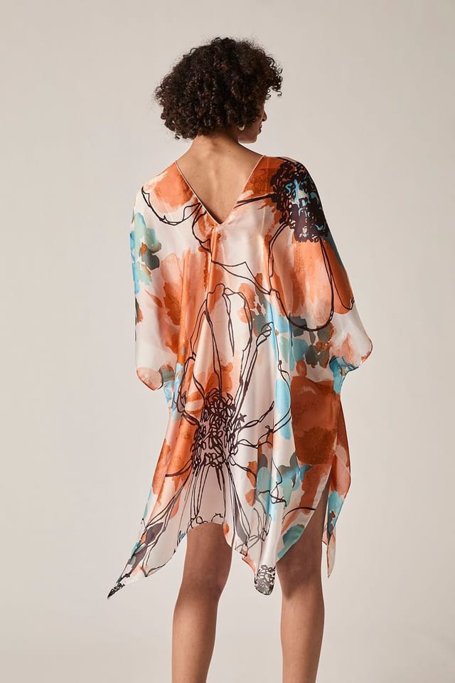 James Lakeland James Lakeland Women's Orange Floral Sketch Kaftan - 2