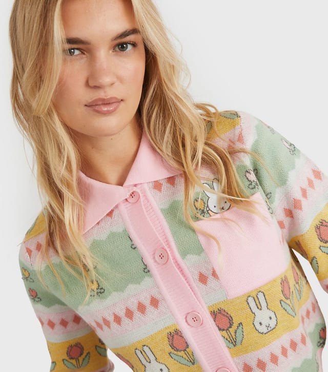 Skinnydip Women's Multicolour Miffy Cottage Knitted Cardigan Skinnydip New Look - 3