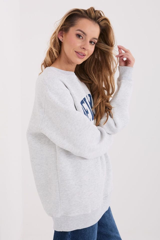 Love Lace Love Lace Women's Cotton Elastane Slogan Casual Sweatshirt in Grey - 3