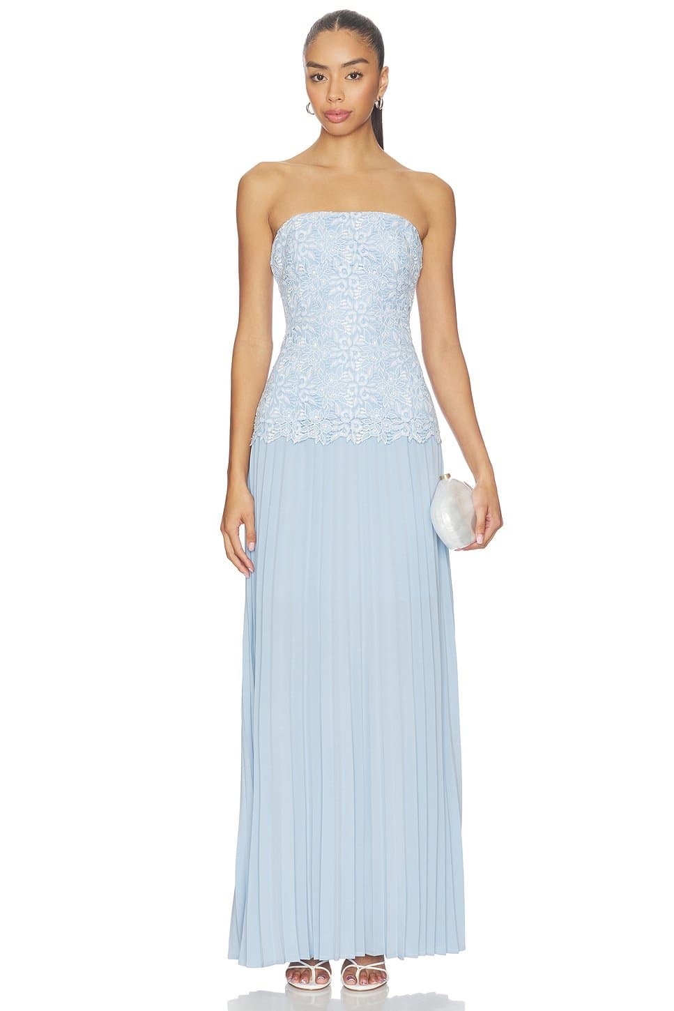 revolve Cody Two Tone Lace Pleat Dress