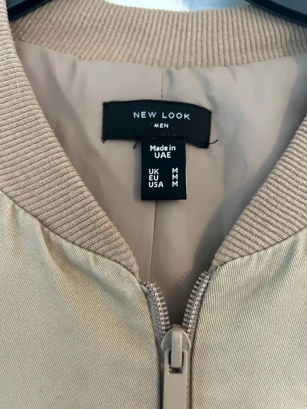 New Look Men’s new look suede bomber jacket zip up size medium