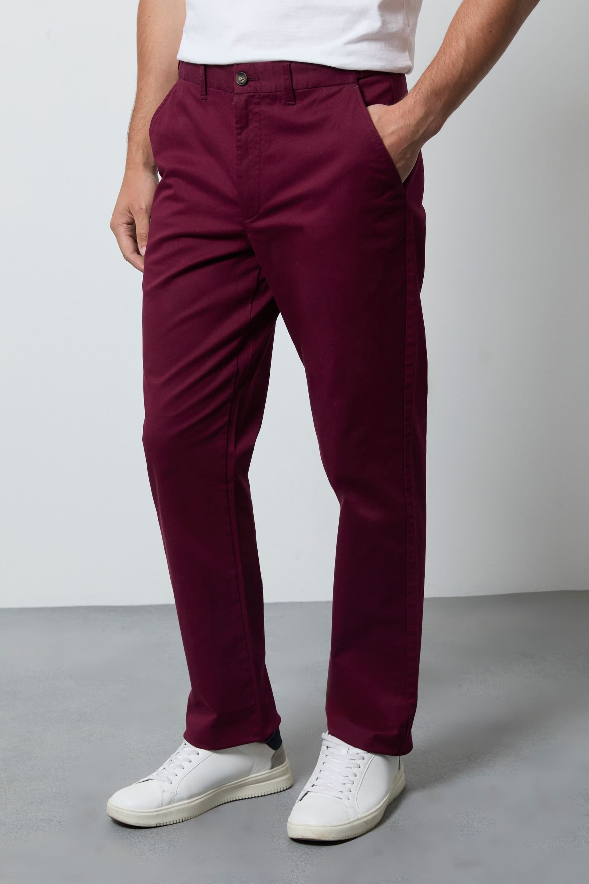Maine Maine Men's Wine Premium Chino Trousers